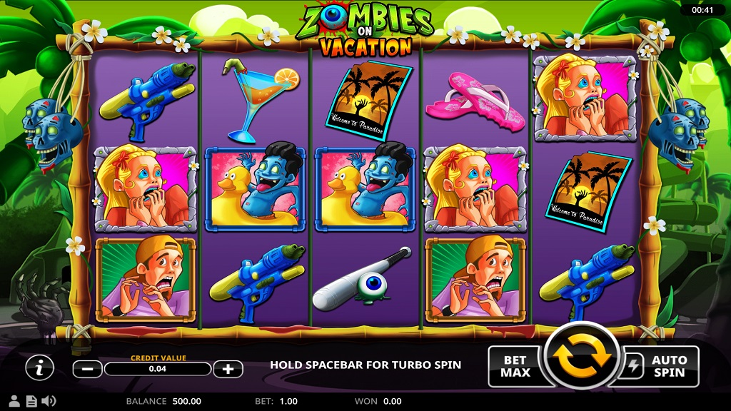 Screenshot of Zombies on Vacation slot from Swintt