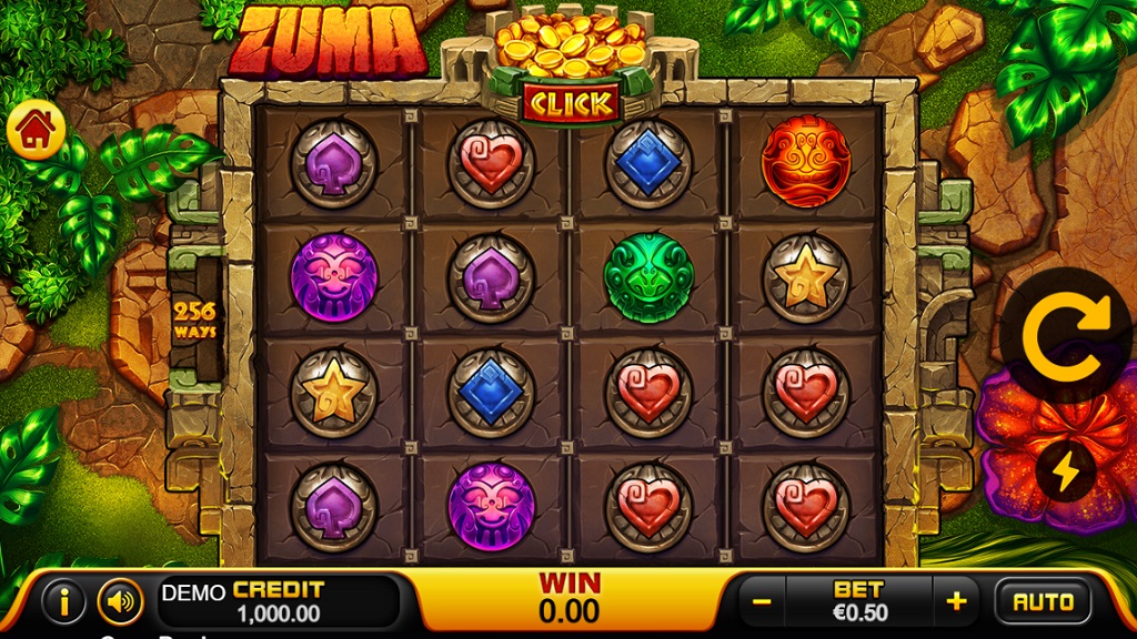 Screenshot of Zuma slot from Playstar