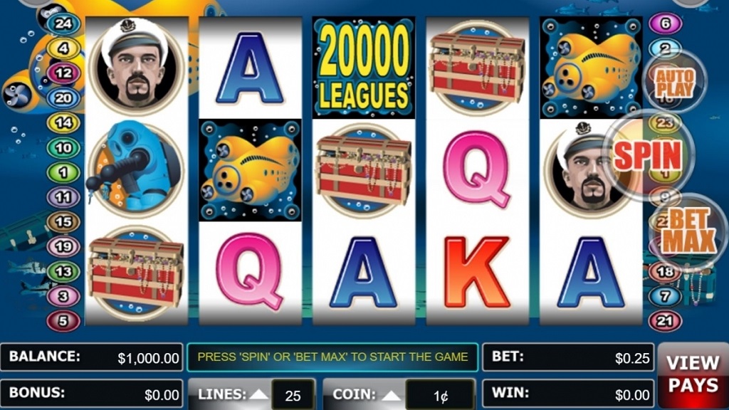 Screenshot of 20000 Leagues slot from Wager Gaming