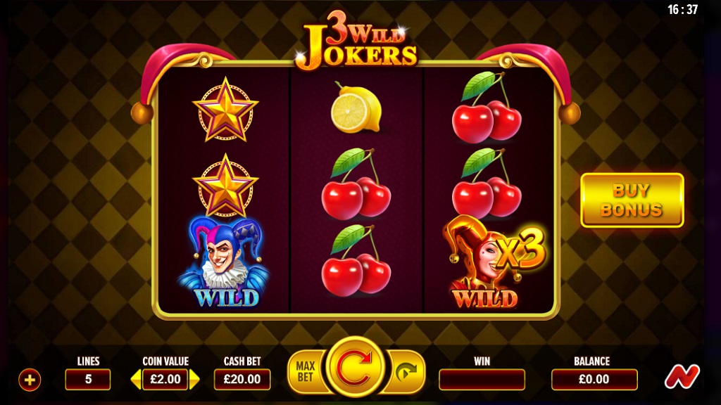 Screenshot of 3 Wild Jokers slot from NetGaming