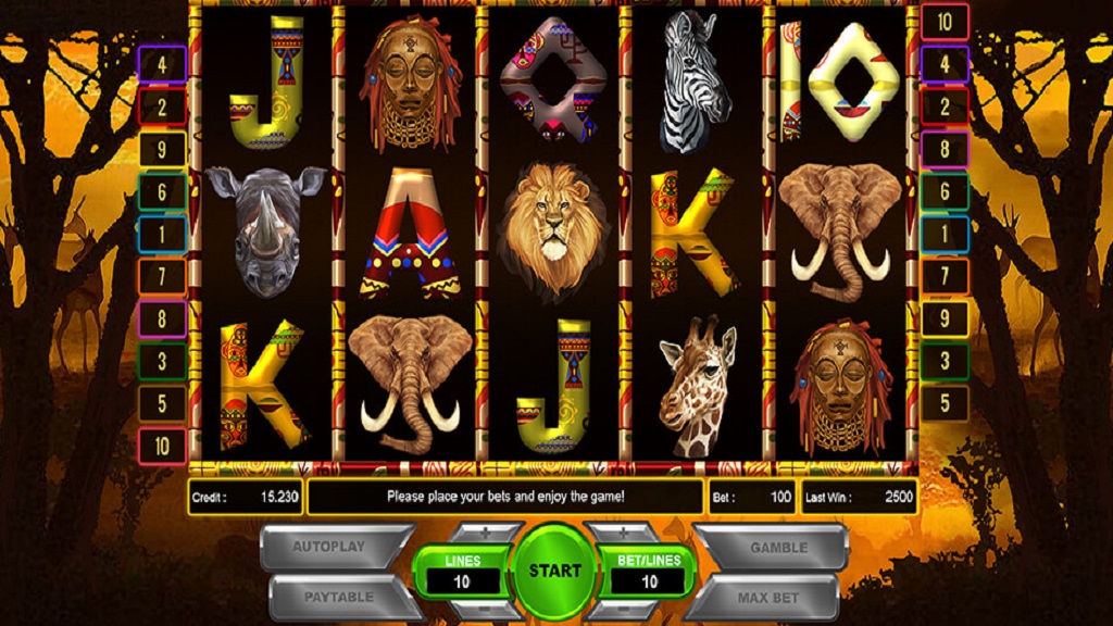 Screenshot of African Wildlife slot from Platin Gaming