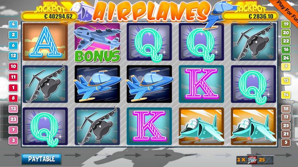 Screenshot of Airplanes slot from Portomaso Gaming