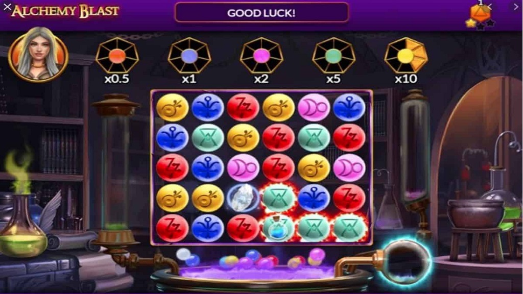 Screenshot of Alchemy Blast slot from Skillz Gaming