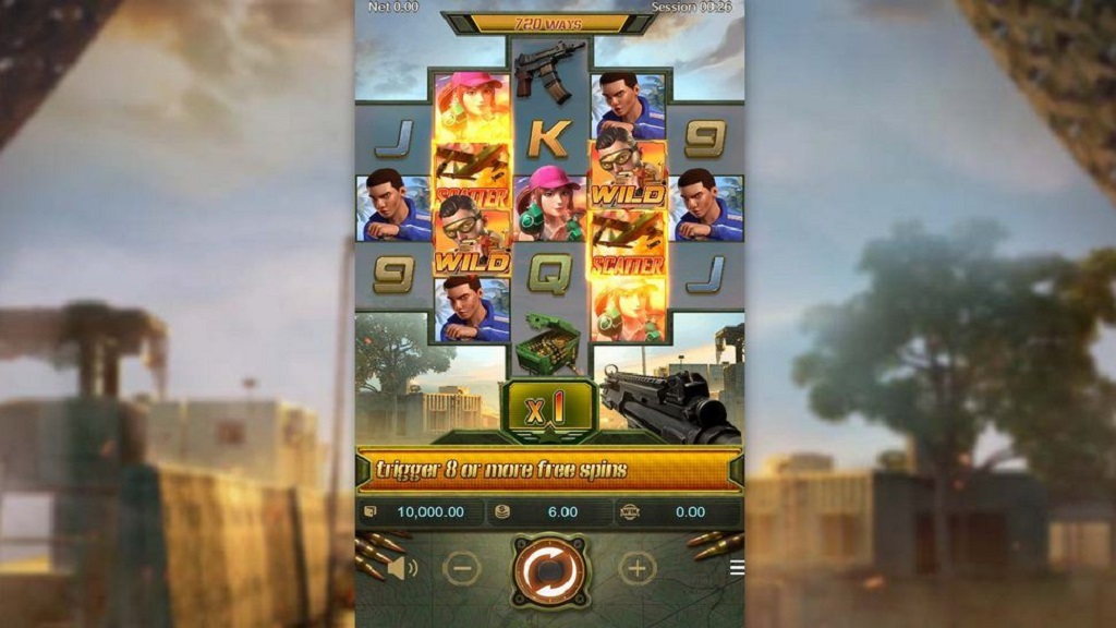Screenshot of Battleground Royale slot from PocketGamesSoft