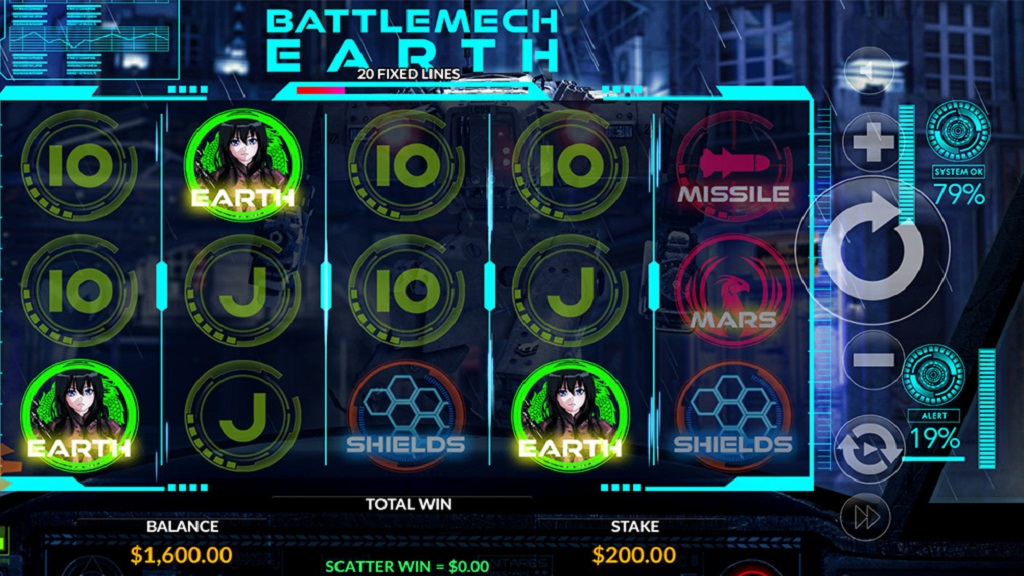 Screenshot of Battlemech Earth slot from Maverick