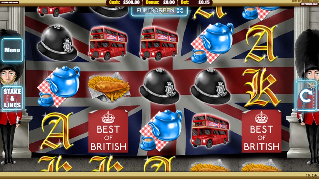 Screenshot of Best of British slot from Nektan