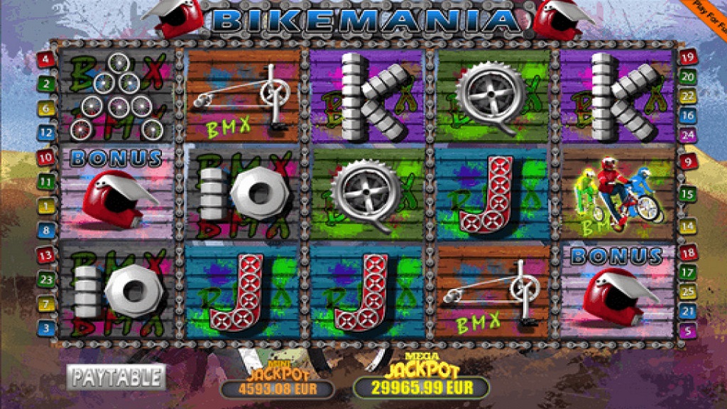 Screenshot of Bike Mania slot from Portomaso Gaming