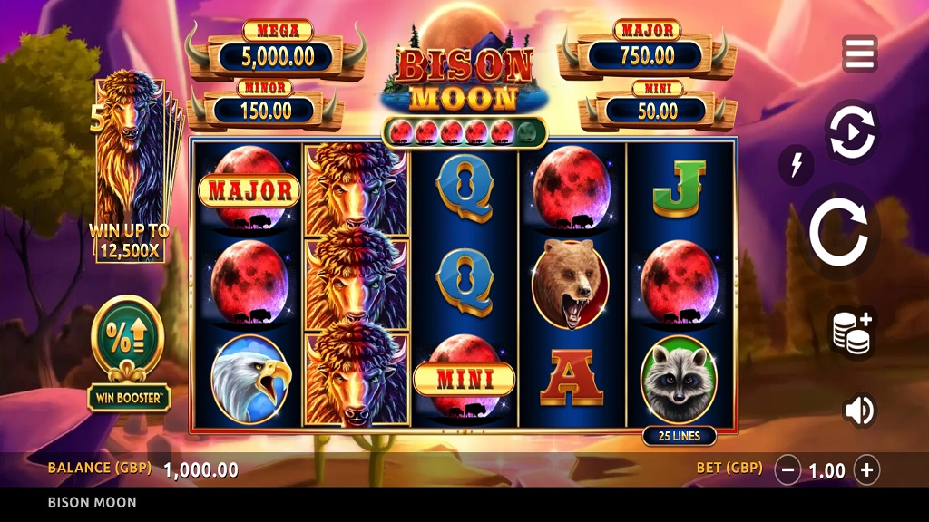 Screenshot of Bison Moon slot from NothernLights