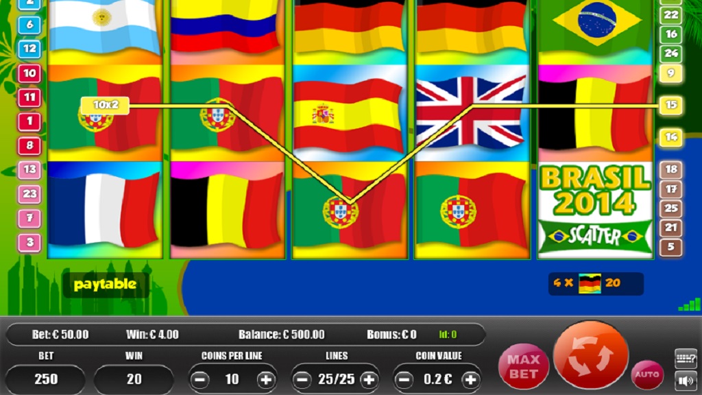 Screenshot of Brasil 2014 slot from Portomaso Gaming