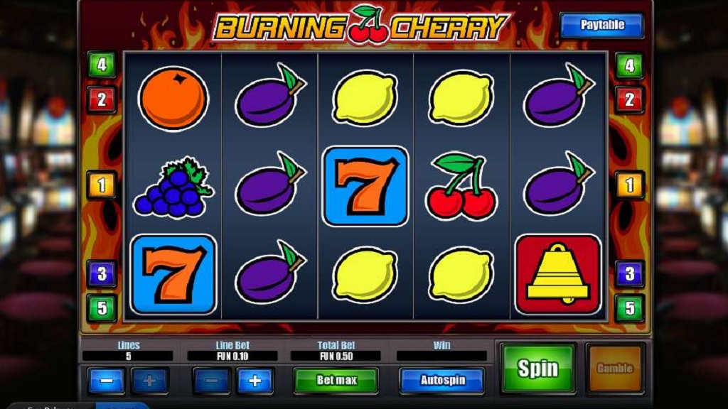 Screenshot of Burning Cherry slot from Viaden