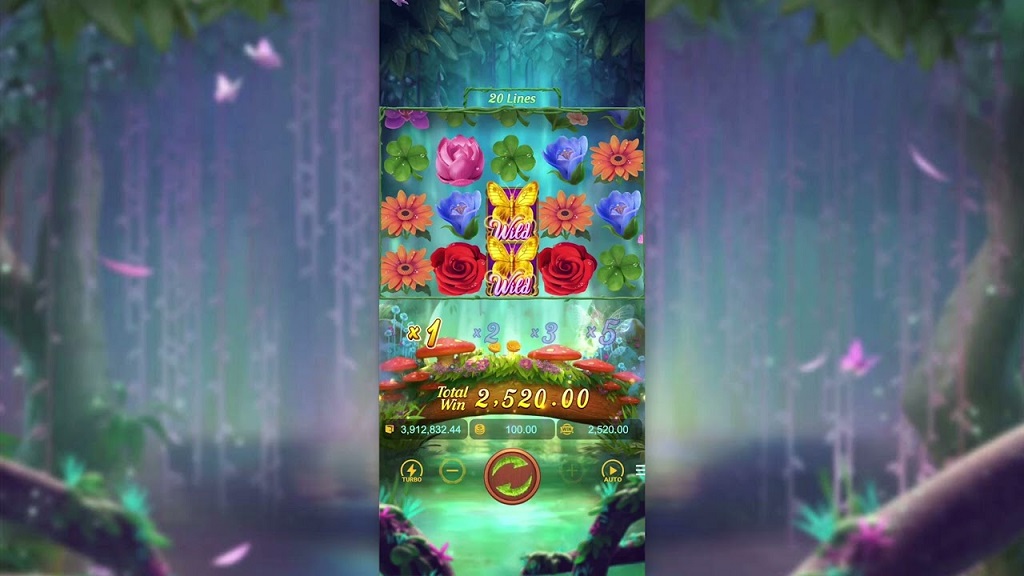Screenshot of Butterfly Blossom slot from PocketGamesSoft