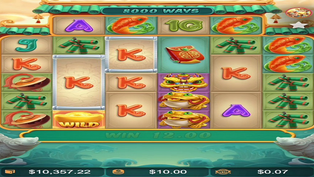 Screenshot of Caishen Wins slot from PocketGamesSoft