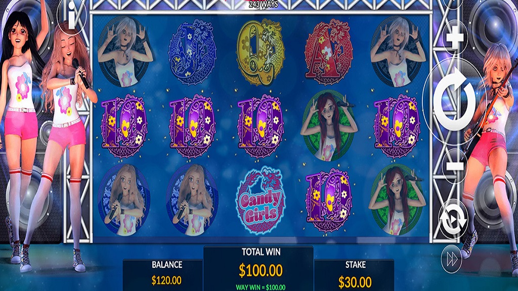 Screenshot of Candy Girls slot from Maverick