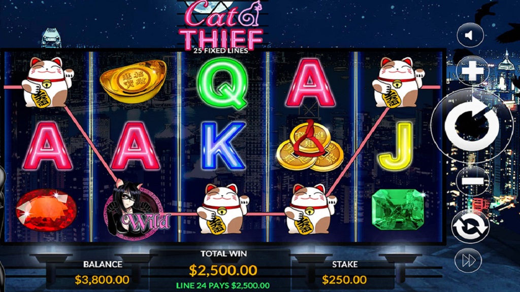 Screenshot of Cat Thief slot from Maverick