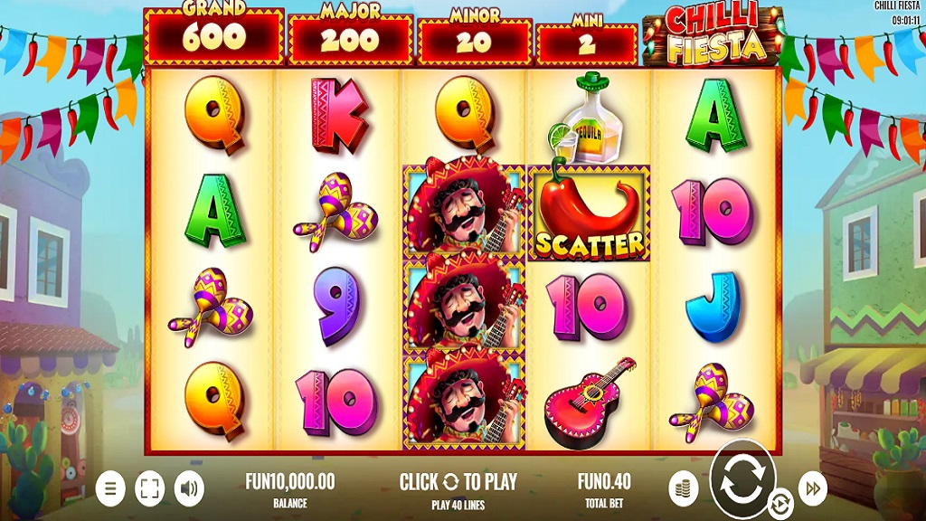 Screenshot of Chilli Fiesta slot from Platipus