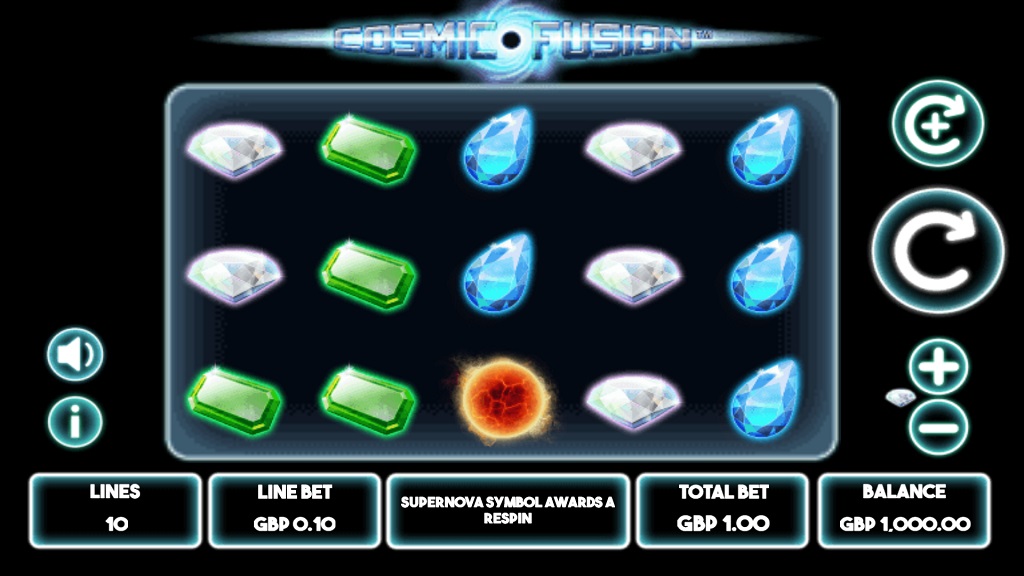 Screenshot of Cosmic Fusion slot from MutuelPlay