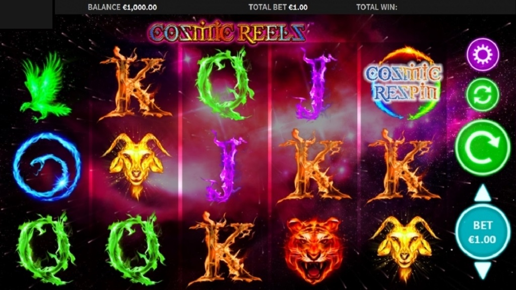 Screenshot of Cosmic Reels slot from MetaGU