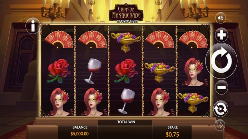 Screenshot of Crimson Masquerade slot from Maverick