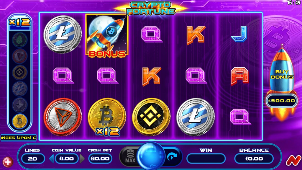 Screenshot of Crypto Fortune slot from NetGaming