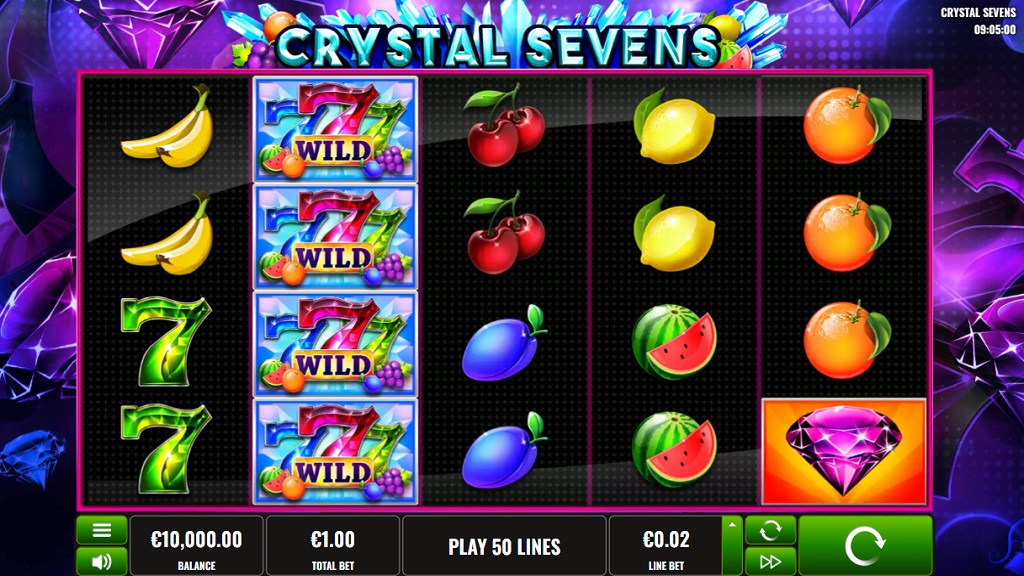Screenshot of Crystal Sevens slot from Platipus