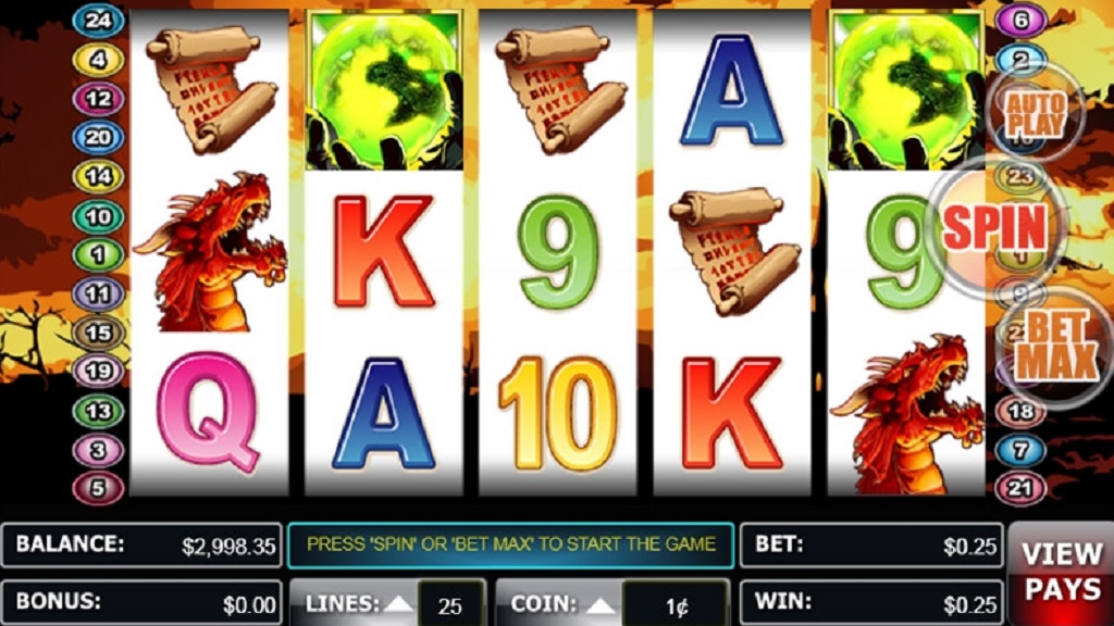 Screenshot of Dragon Master slot from Wager Gaming