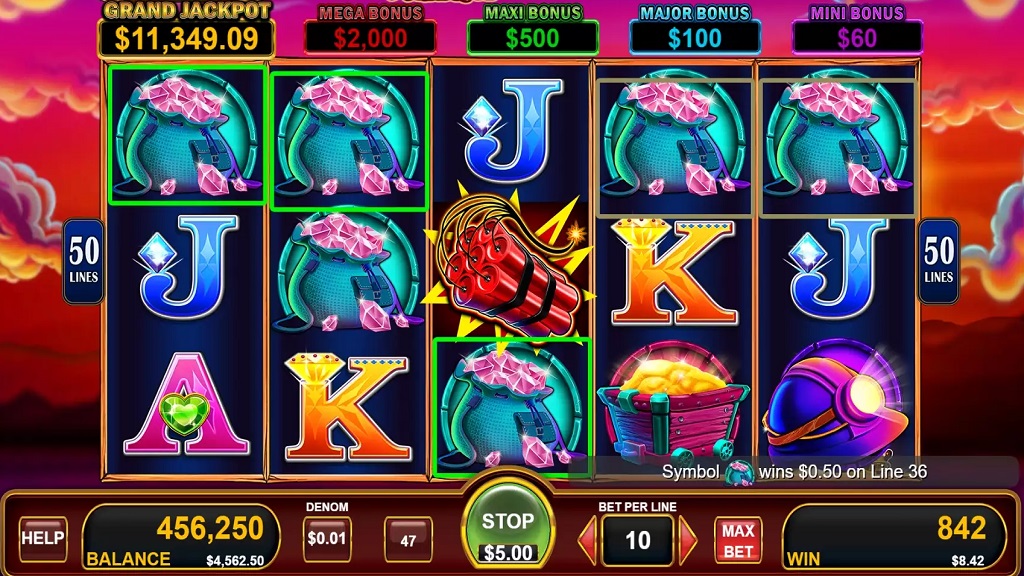 Screenshot of Dynamite Dash slot from Konami