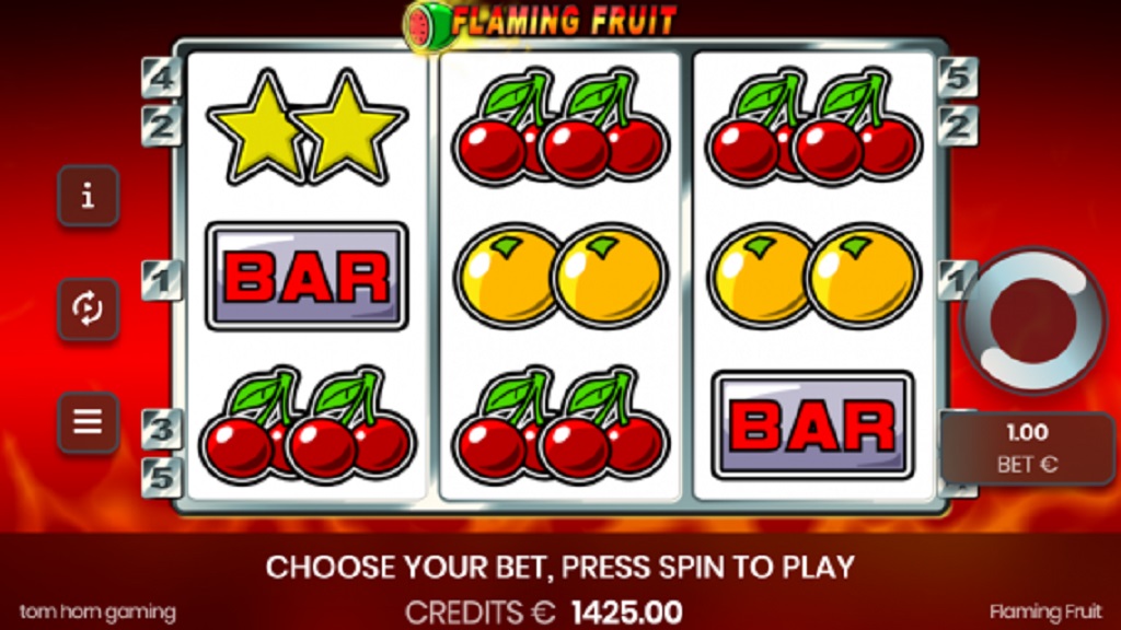 Screenshot of Flaming Fruit slot from TomHorn Gaming