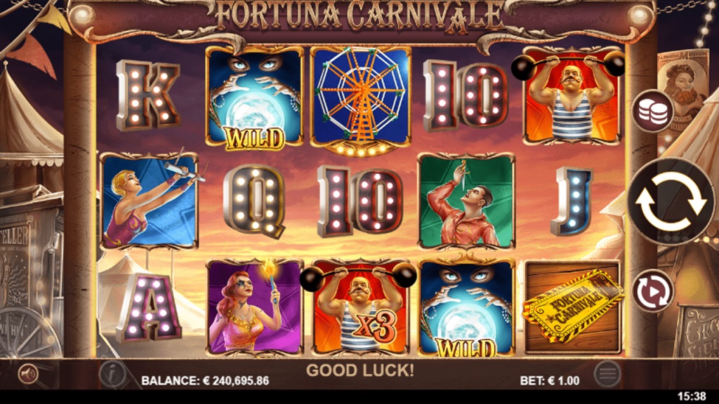 Screenshot of Fortuna Carnivàle slot from Skillz Gaming