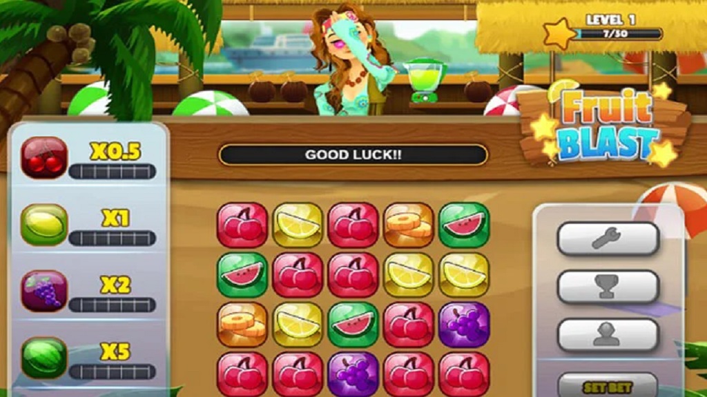 Screenshot of Fruit Blast slot from Skillz Gaming