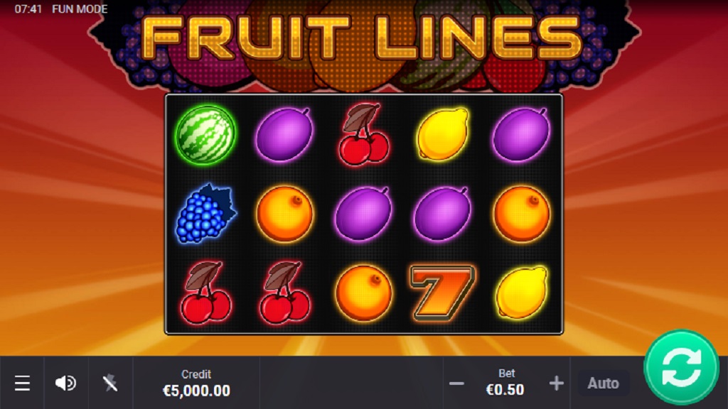 Screenshot of Fruit Lines slot from Oryx Gaming