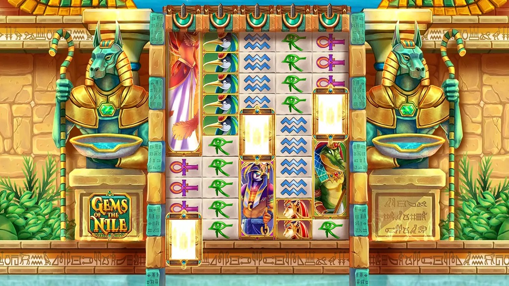 Screenshot of Gems of the Nile slot from Live5 Gaming