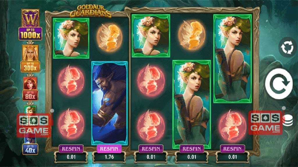Screenshot of Goldaur Guardians slot from Alchemy