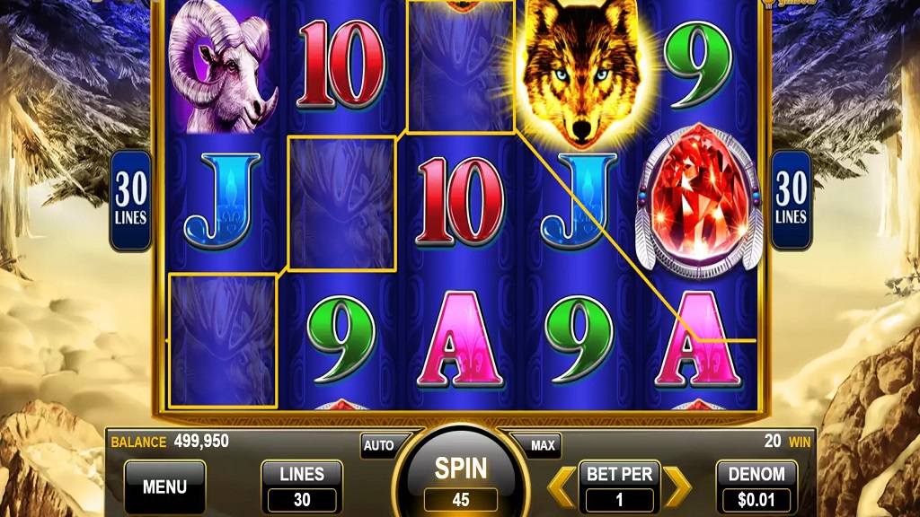 Screenshot of Golden Wolves slot from Konami