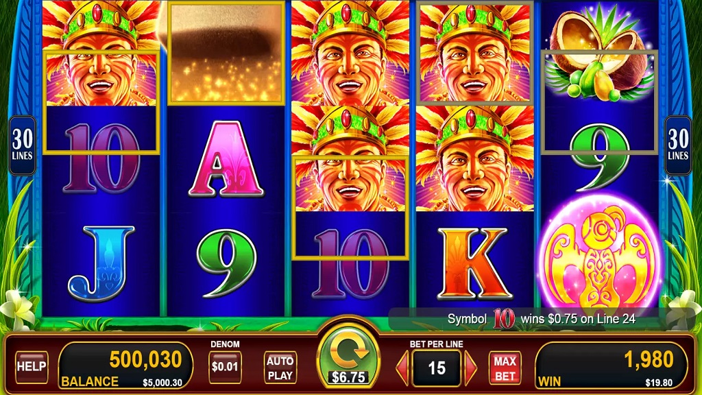 Screenshot of Great Moai slot from Konami