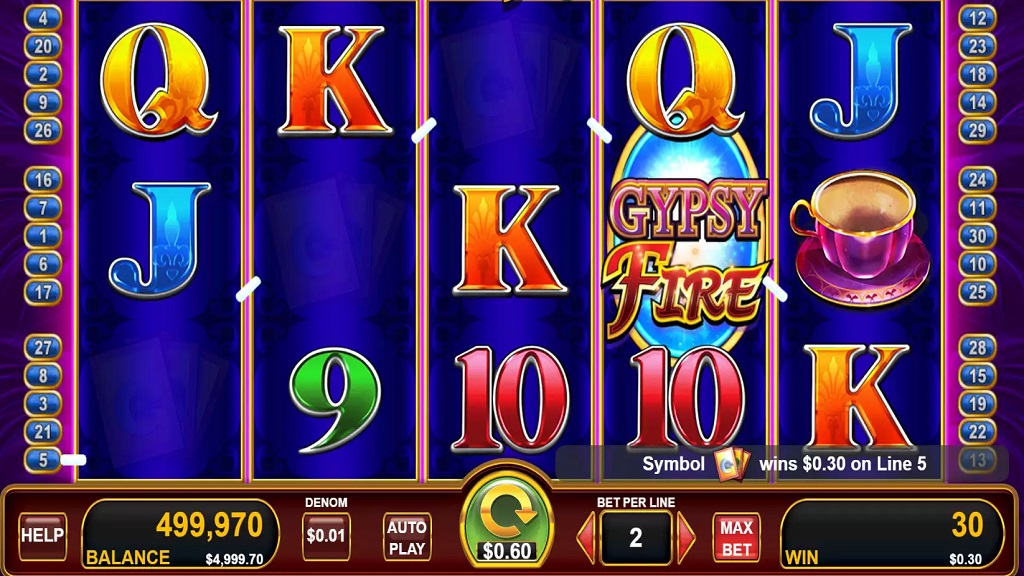 Screenshot of Gypsy Fire with Quick Strike slot from Konami