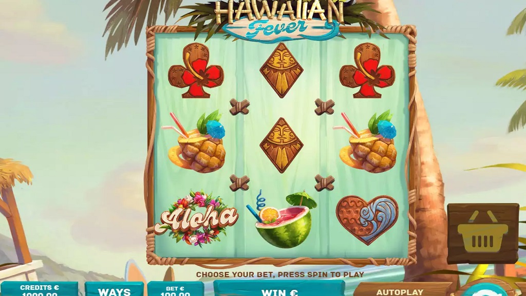 Screenshot of Hawaiian Fever slot from TomHorn Gaming