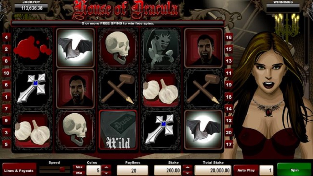 Screenshot of House of Dracula slot from Ho Gaming