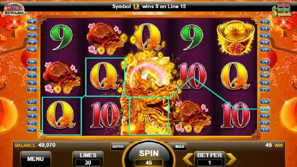 Screenshot of Imperial Wealth slot from Konami