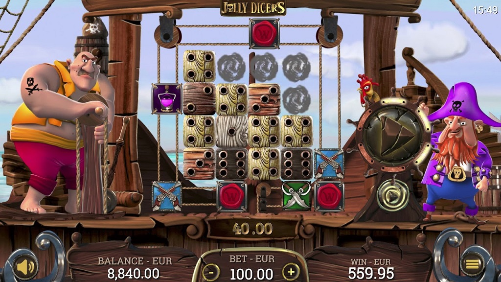 Screenshot of Jolly Dicers slot from Dice Lab