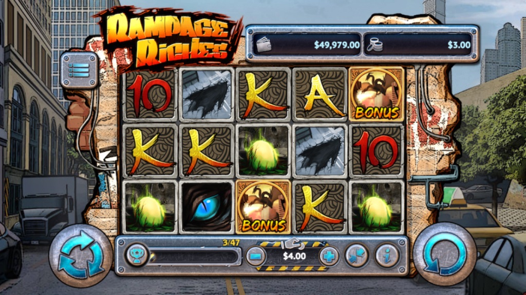 Screenshot of King of Kaiju: Rampage Riches slot from Lost World Games