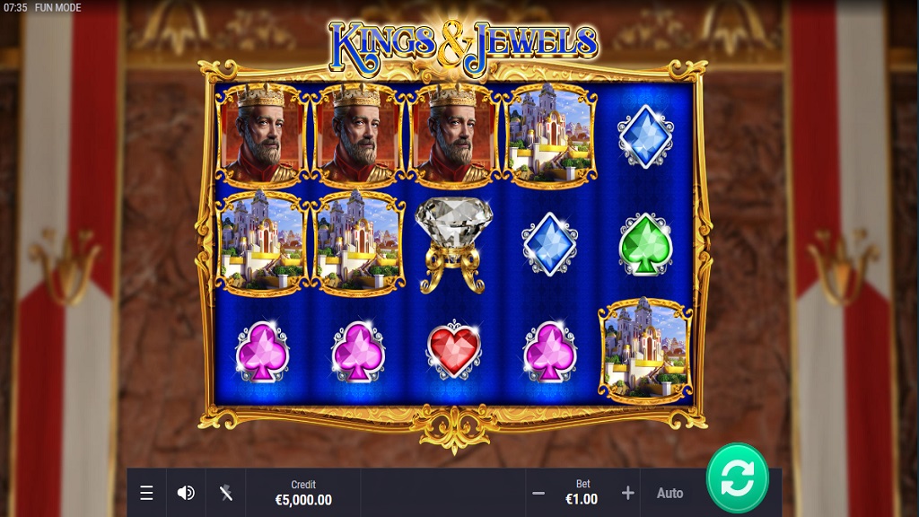 Screenshot of Kings and Jewels slot from Oryx Gaming