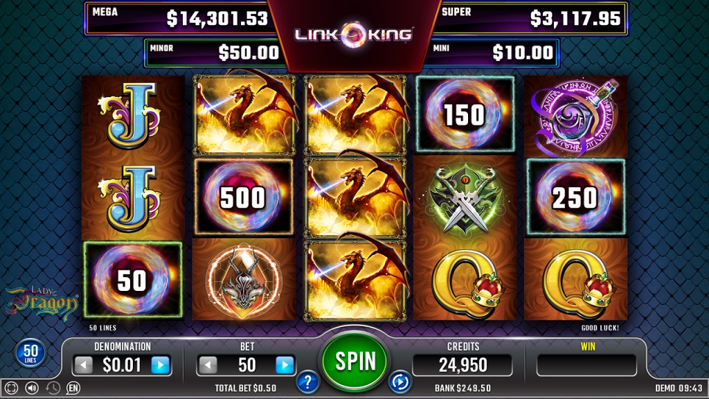 Screenshot of Lady Dragon slot from Zitro