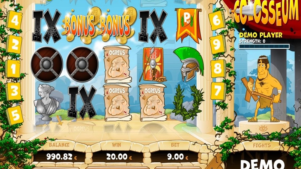 Screenshot of Legends of the Colosseum slot from PAF