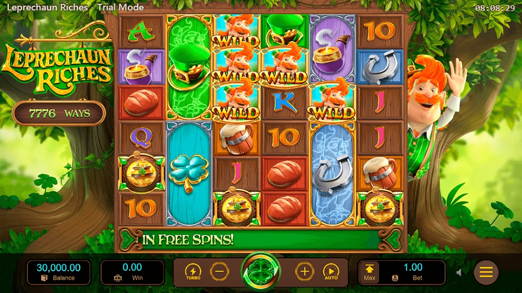 Screenshot of Leprechaun Riches slot from PG Soft