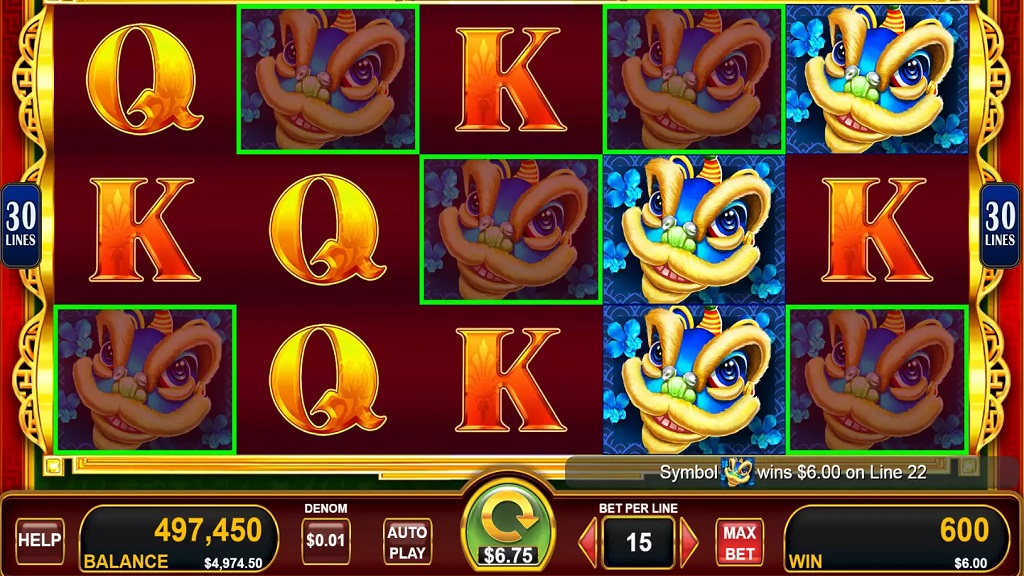 Screenshot of Lion Carnival slot from Konami