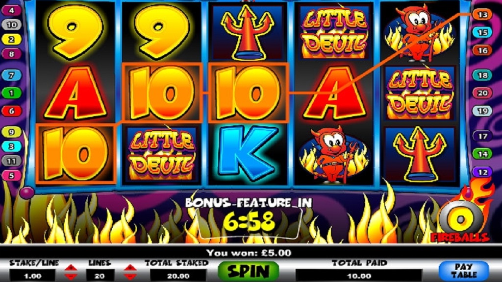 Screenshot of Little Devil slot from Mazooma
