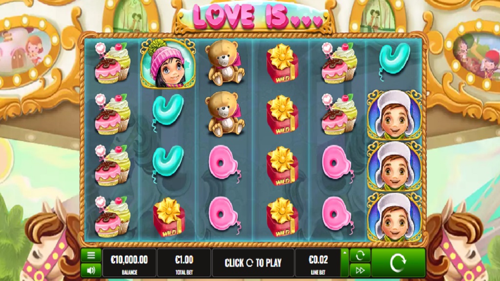 Screenshot of Love Is slot from Platipus