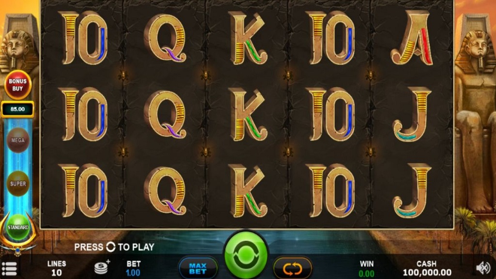 Screenshot of Luck of Ra slot from PlankGaming