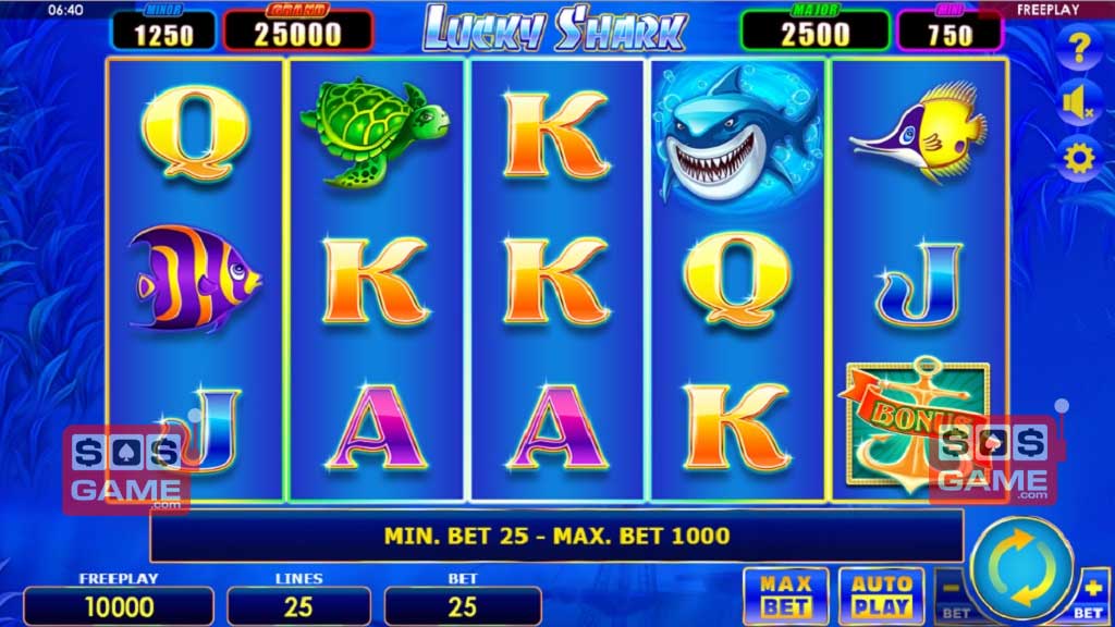 Screenshot of Lucky Shark slot from Amanet