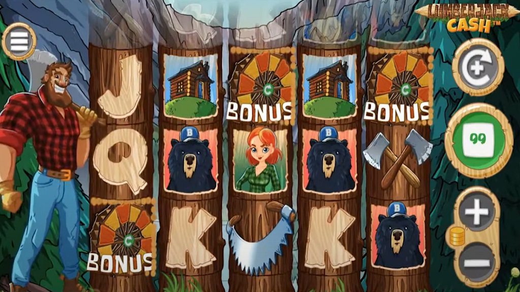 Screenshot of Lumberjack Cash slot from MutuelPlay